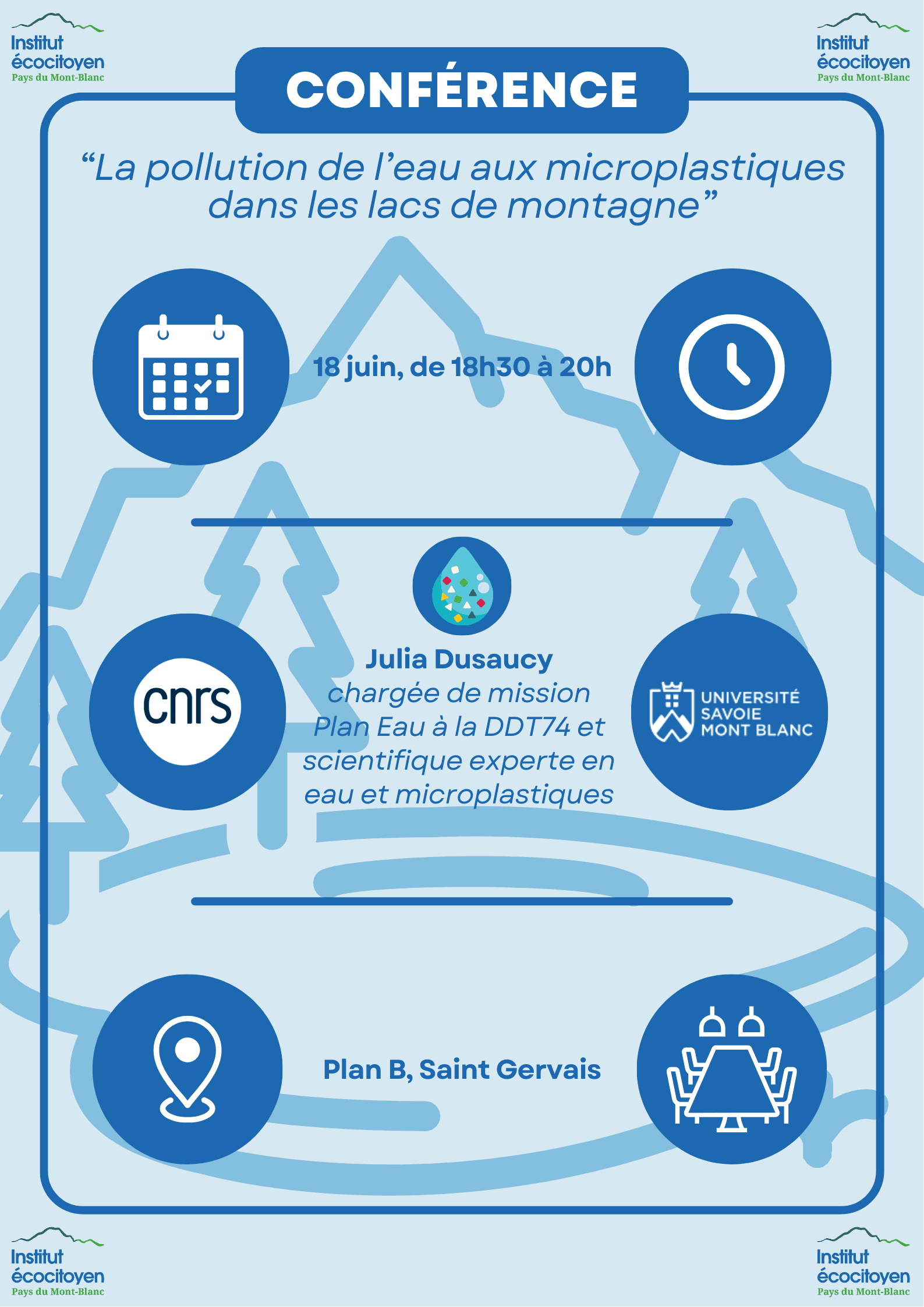 Report de la conférence "La pollution de l'eau aux microplastiques dans les lacs périalpins"
